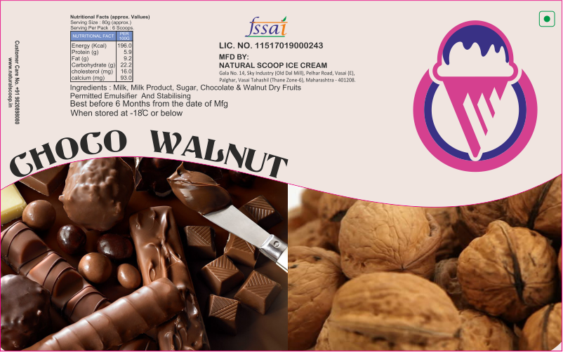 Choco Walnut Flavor Ice Cream