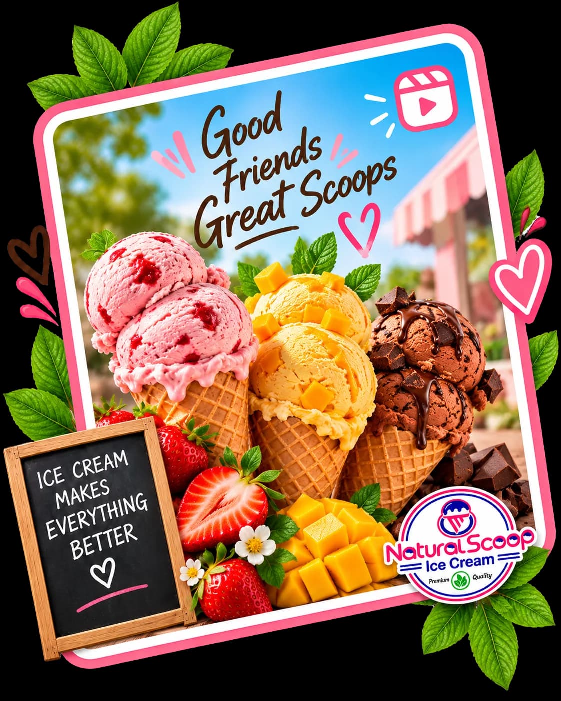 Woman enjoying Natural Scoop ice cream