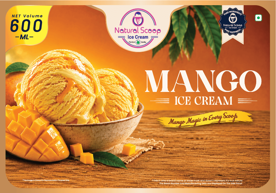 Mango ice cream, 600 ml