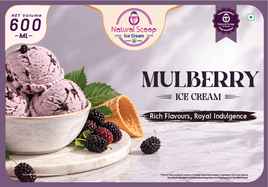 Mulberry ice cream, 600 ml
