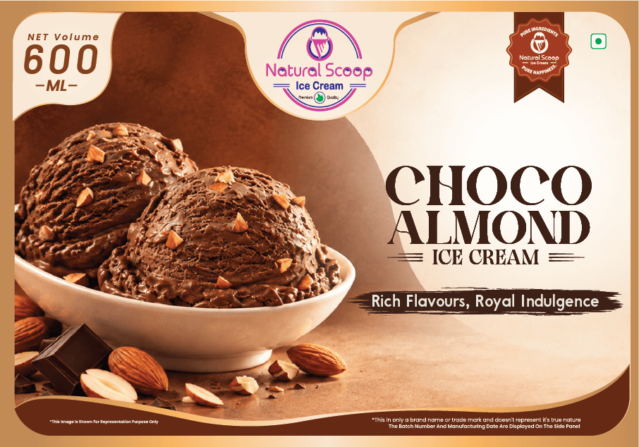 CHOCO ALMOND ice cream, 600 ml
