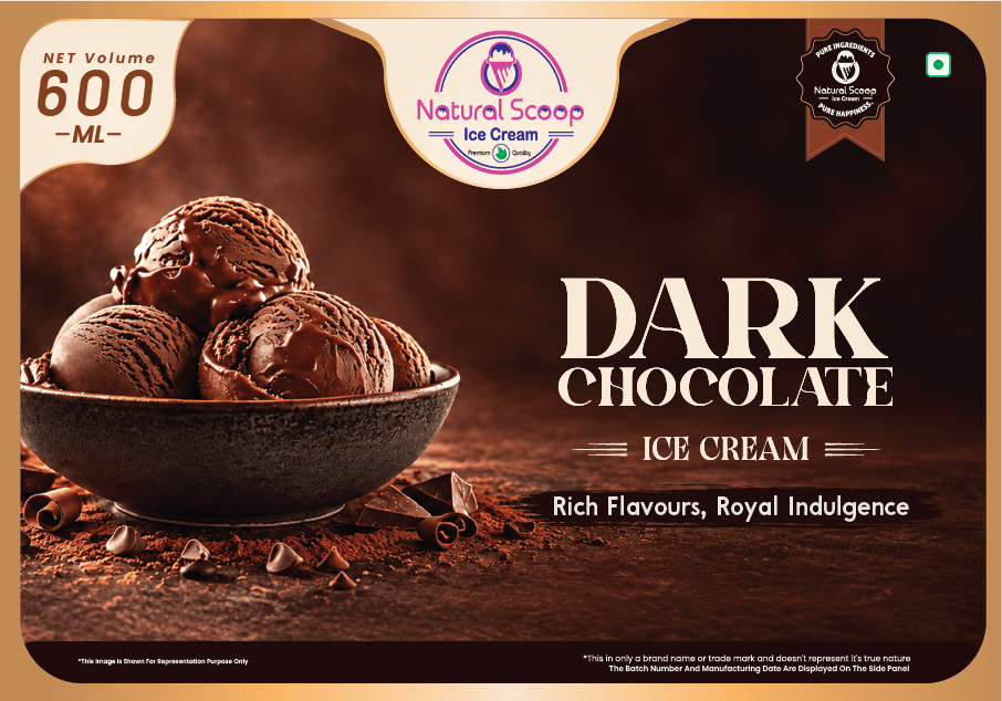 DARK CHOCOLATE ice cream, 600 ml