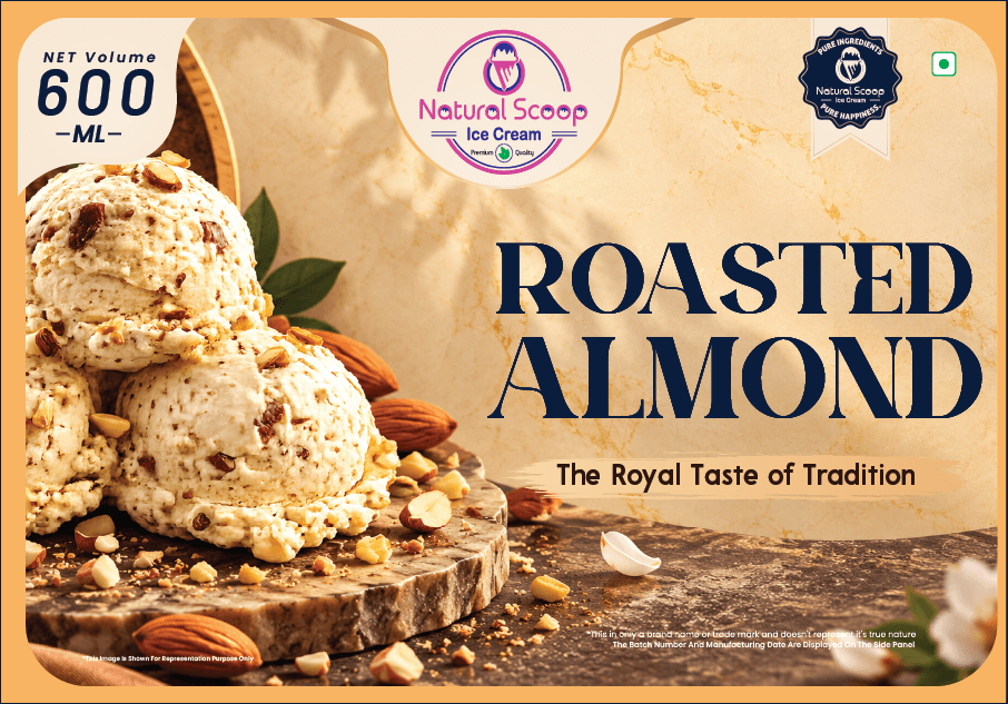 ROASTED ALMOND ice cream, 600 ml