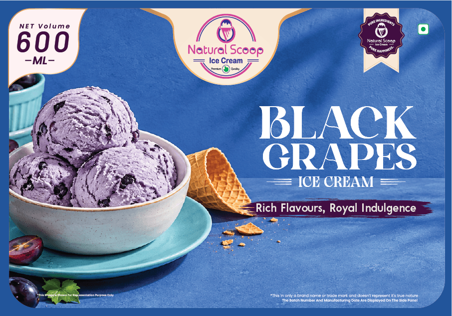 Black Grapes ice cream, 600 ml